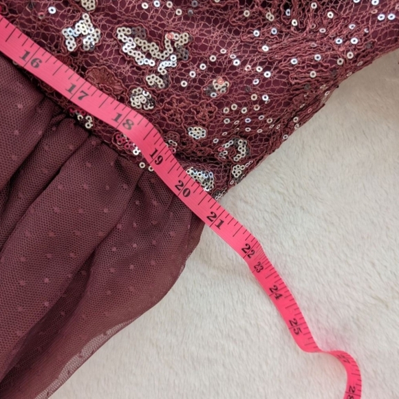 JessaKae Memory Lane Burgundy Sequin Tulle Dress - New With Tag - Size 2X - Picture 10 of 12